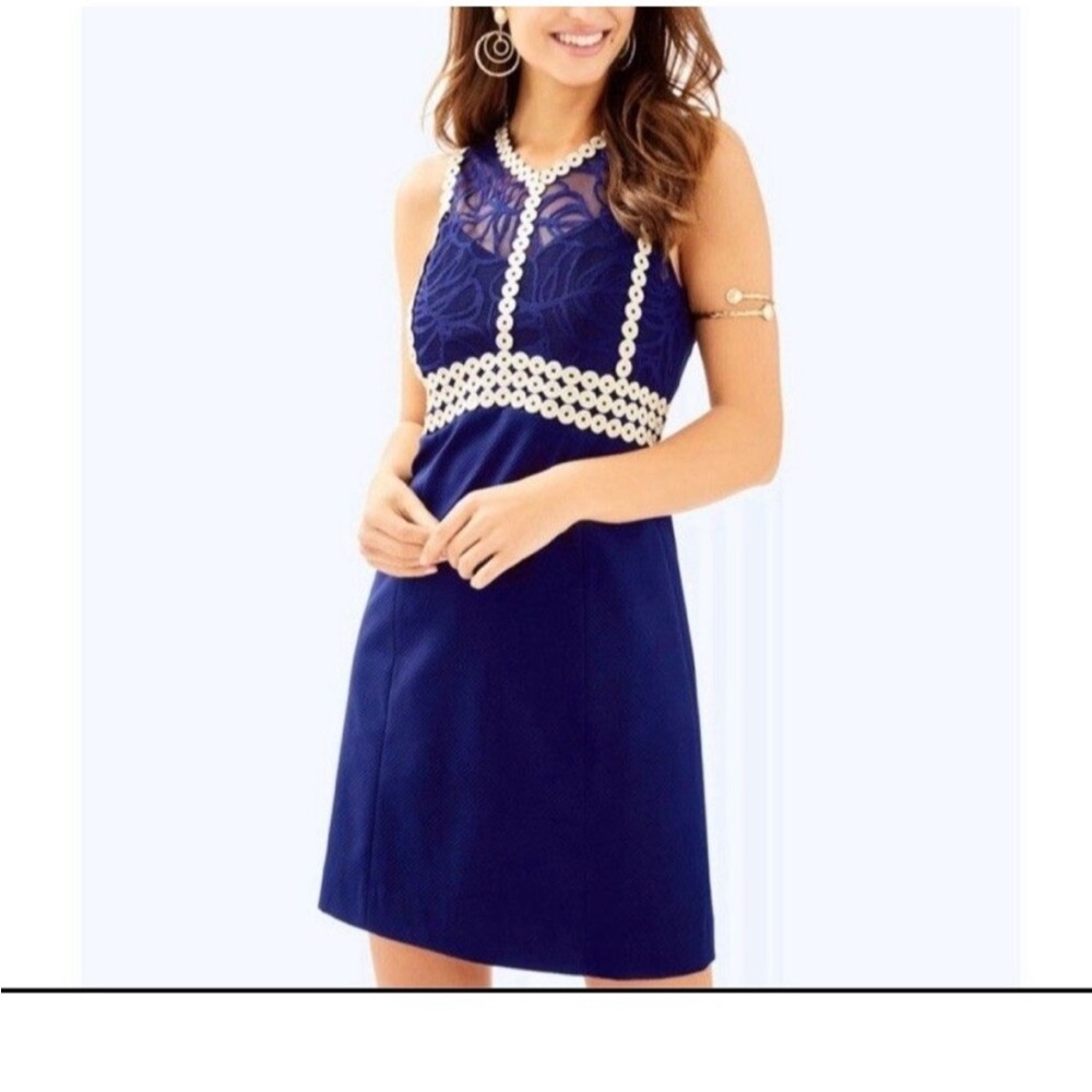 Lilly Pulitzer Leigh Stretch Shift Dress in True Navy Size 10
